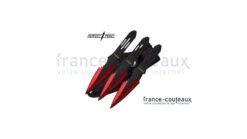 3 Couteaux De Lancer 14 Cm Perfect Point Lame Rouge