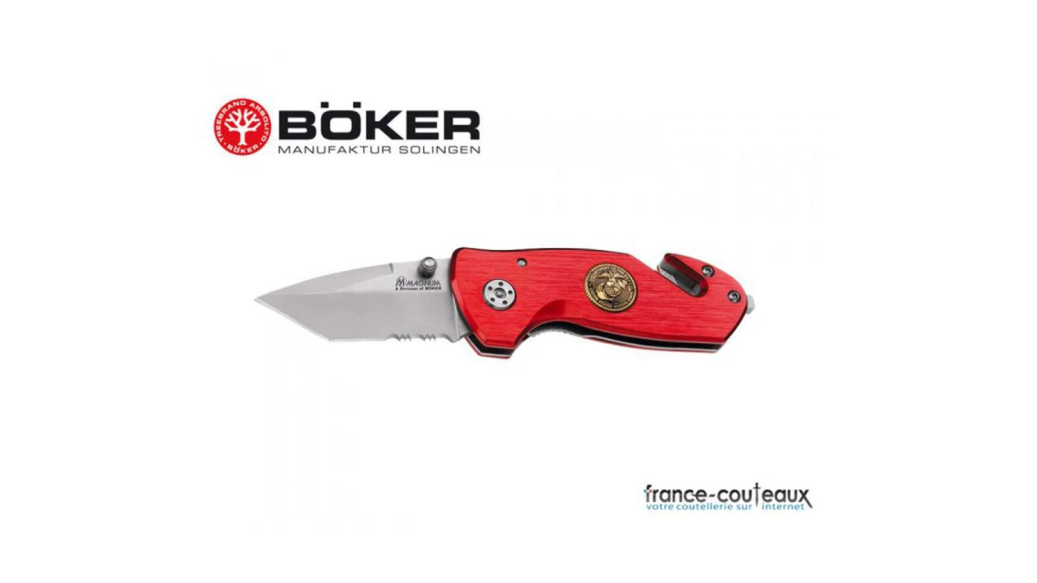 Couteau De Poche Navy Corps Des Marines En Rouge Boker 3 Couteau De Poche Navy Corps Des Marines En Rouge Boker