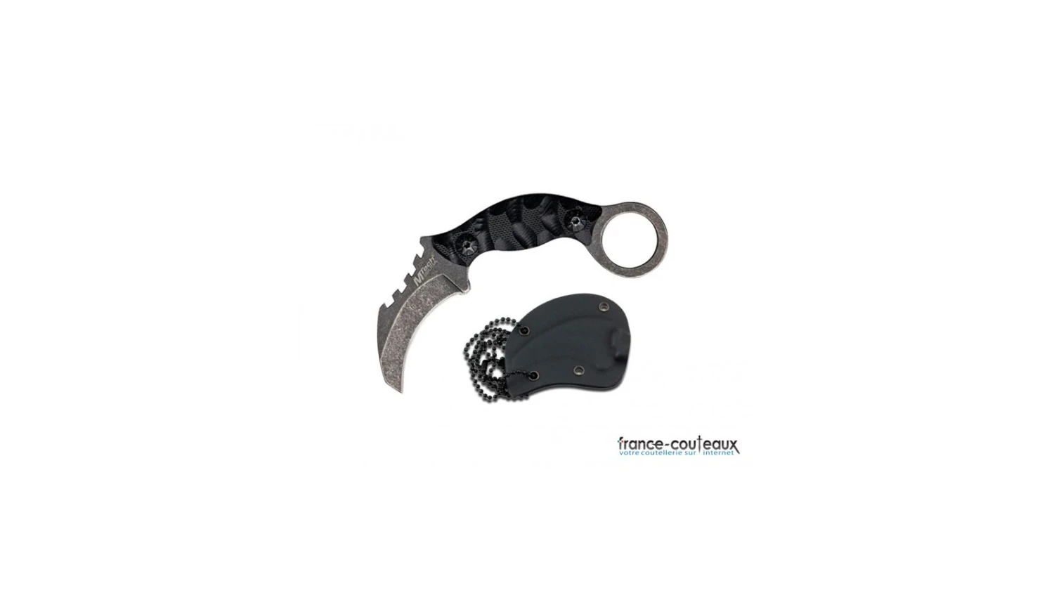 Couteau Karambit Mtech Stonewashed Manche G10 Et étui Kydex 3 Couteau Karambit Mtech Stonewashed Manche G10 Et étui Kydex
