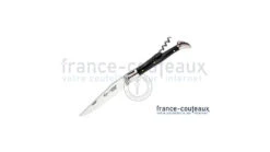 Couteau Laguiole En Corne Noire - Tire Bouchon