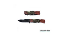 Couteau Pliant Manche Ak47 Bois Lame Noire