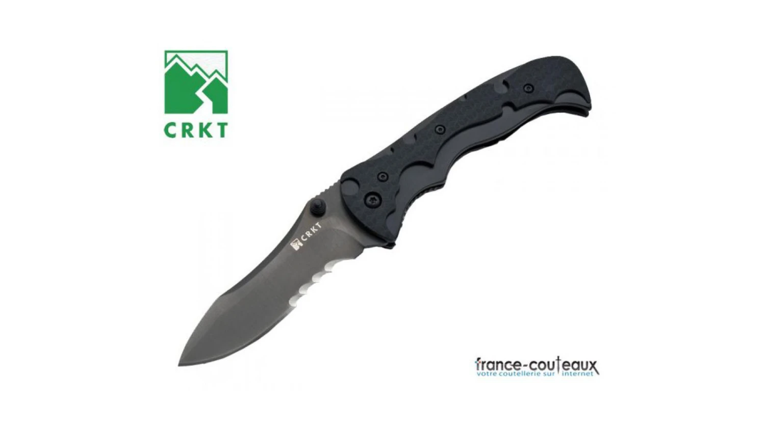 CRKT Couteau Pliant My Tighe Noir Avec Lame Mixte Crantée 4 CRKT Couteau Pliant My Tighe Noir Avec Lame Mixte Crantée – Image 2