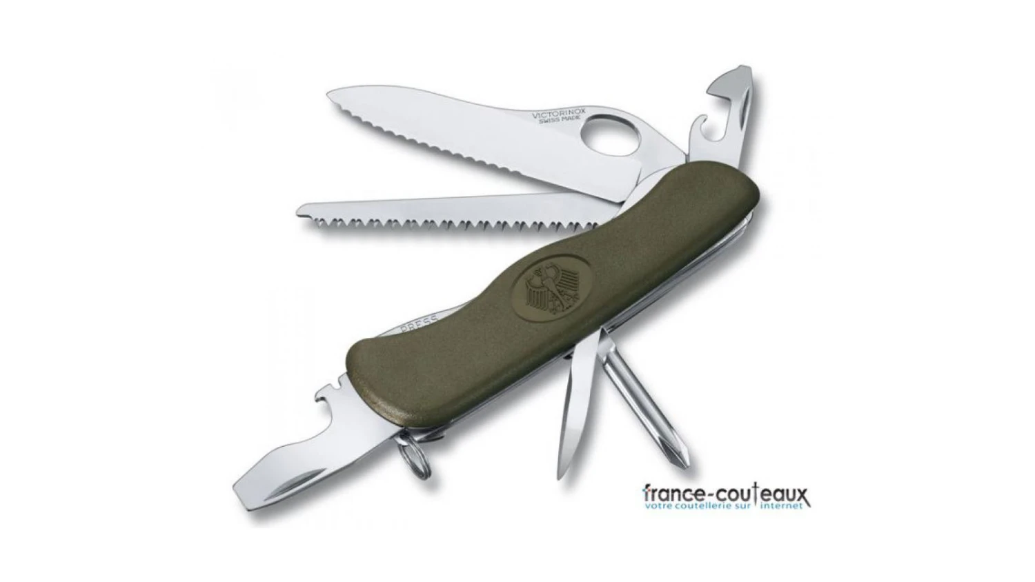 Couteau Suisse Victorinox Vert Soldat Armée Allemande One Hand 3 Couteau Suisse Victorinox Vert Soldat Armée Allemande One Hand