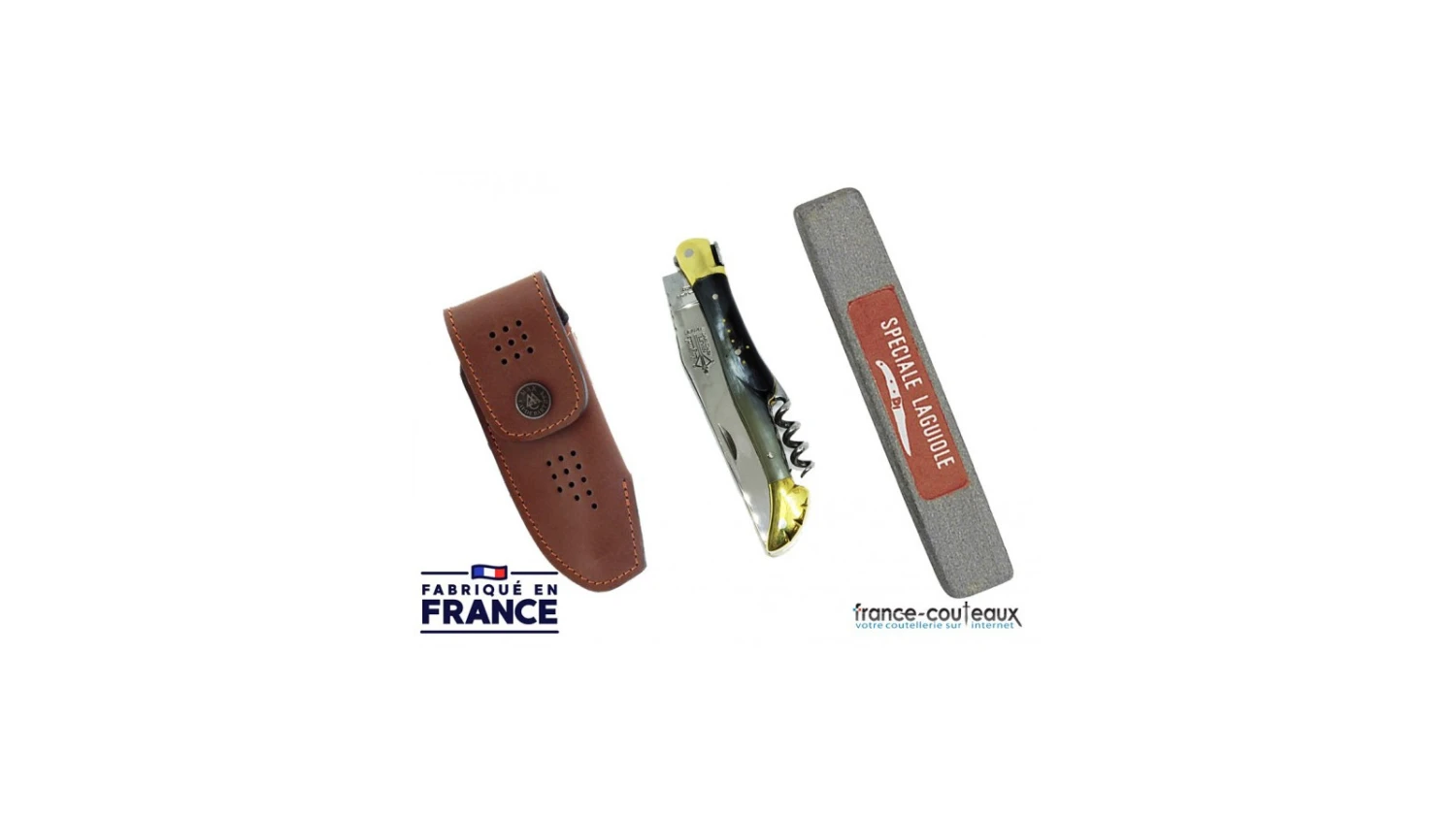 Pack 100% Français Avec Couteau, étui Et Pierre à Affûter 4 Pack 100% Français Avec Couteau, étui Et Pierre à Affûter – Image 2