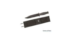 Poignard Noir Lame Crantée Avec étui - 2ème Choix