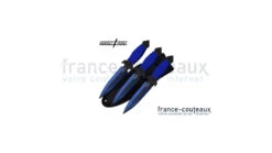 3 Petits Kunaïs De Lancer Perfect Point Noir Avec Lames Bleues