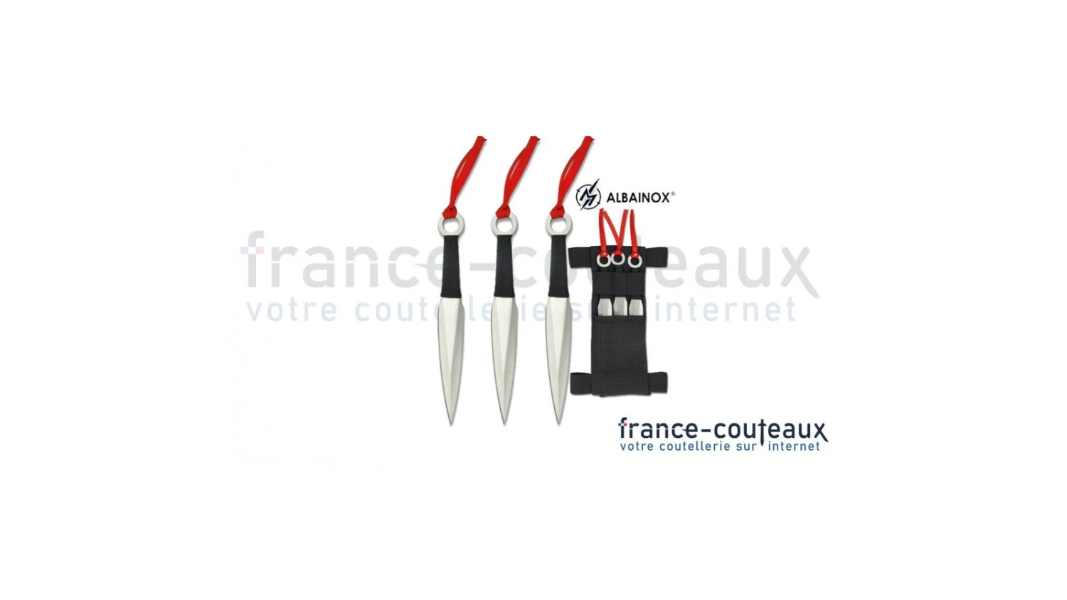 Set De 3 Couteaux De Lancer Kunais Avec étui En Nylon 4 Set De 3 Couteaux De Lancer Kunais Avec étui En Nylon – Image 2