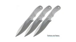 Trois Couteaux A Lancer Identiques Tout Inox - 22 Cm